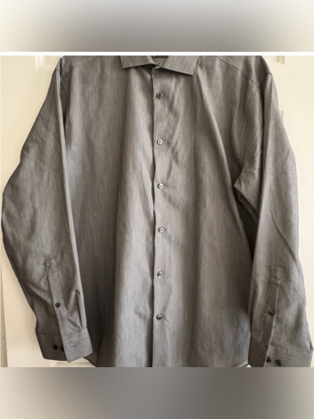 Calvin Klein Gray Micro-Textured Dress Shirt - Picture 3 of 5